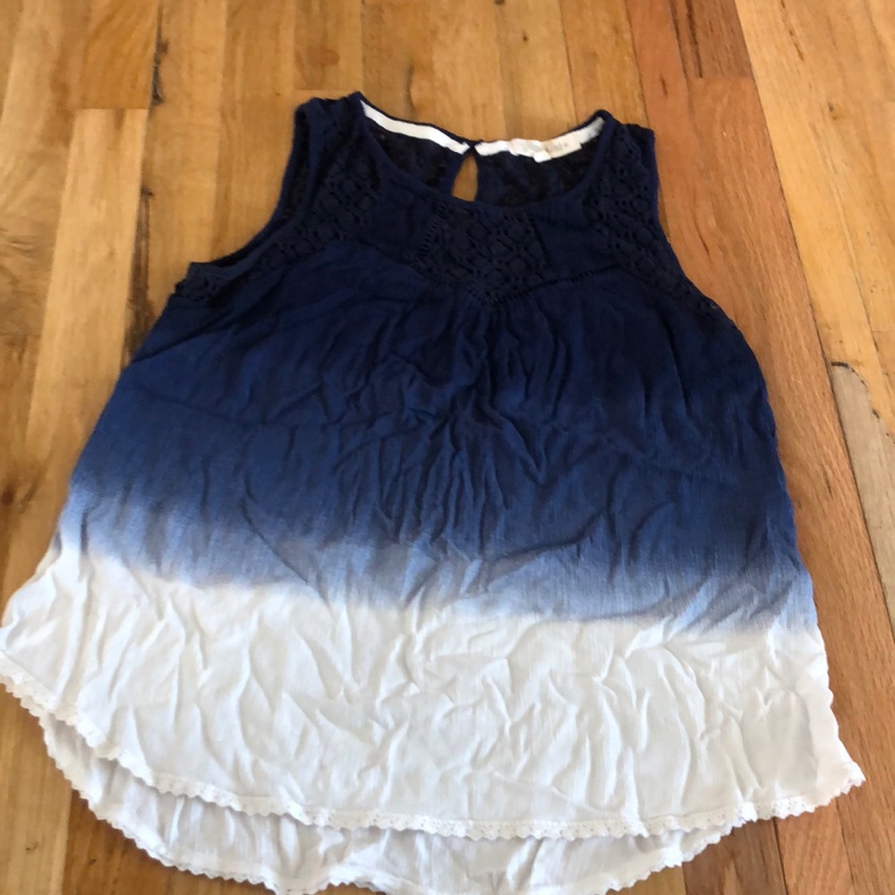 Blue and white ombré tank
